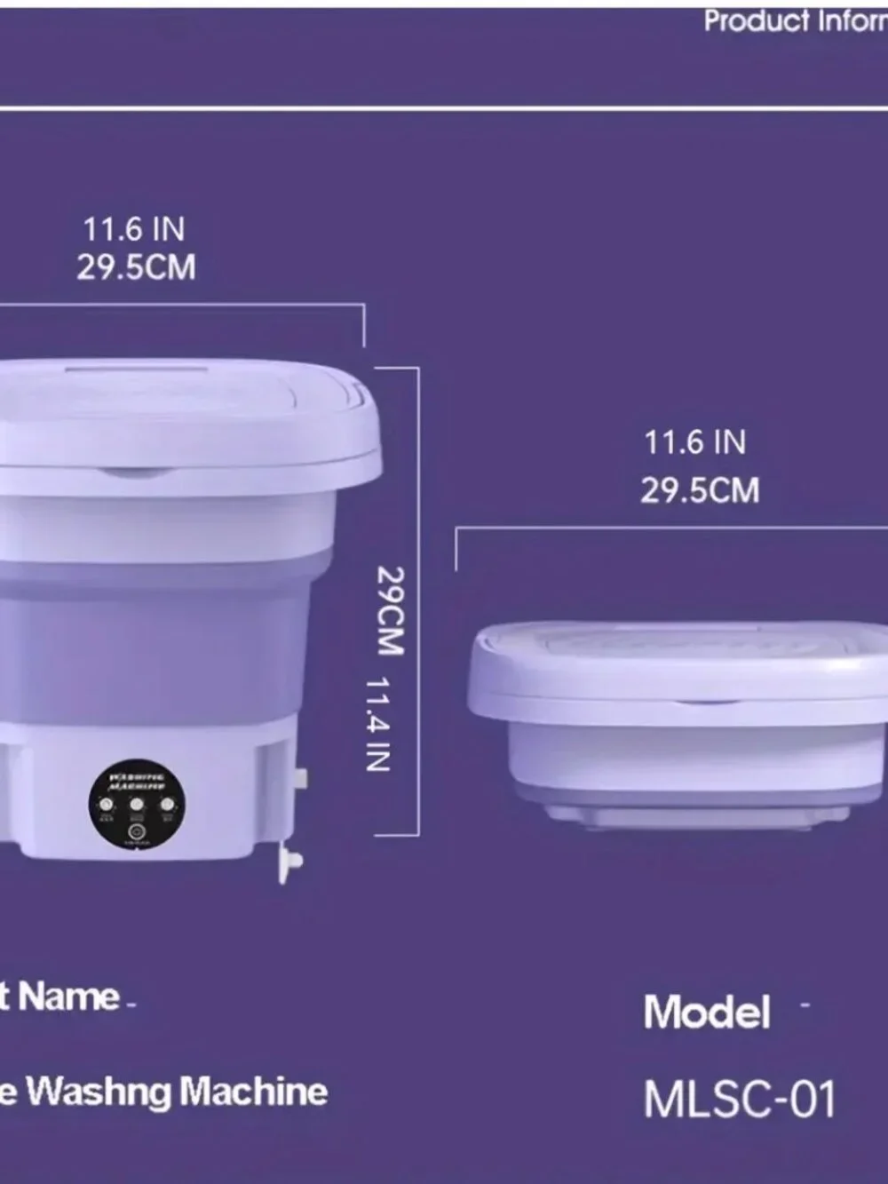 NEW Small Portable Washing Machine, Mini Washing Machine High Capacity, 3-mode
